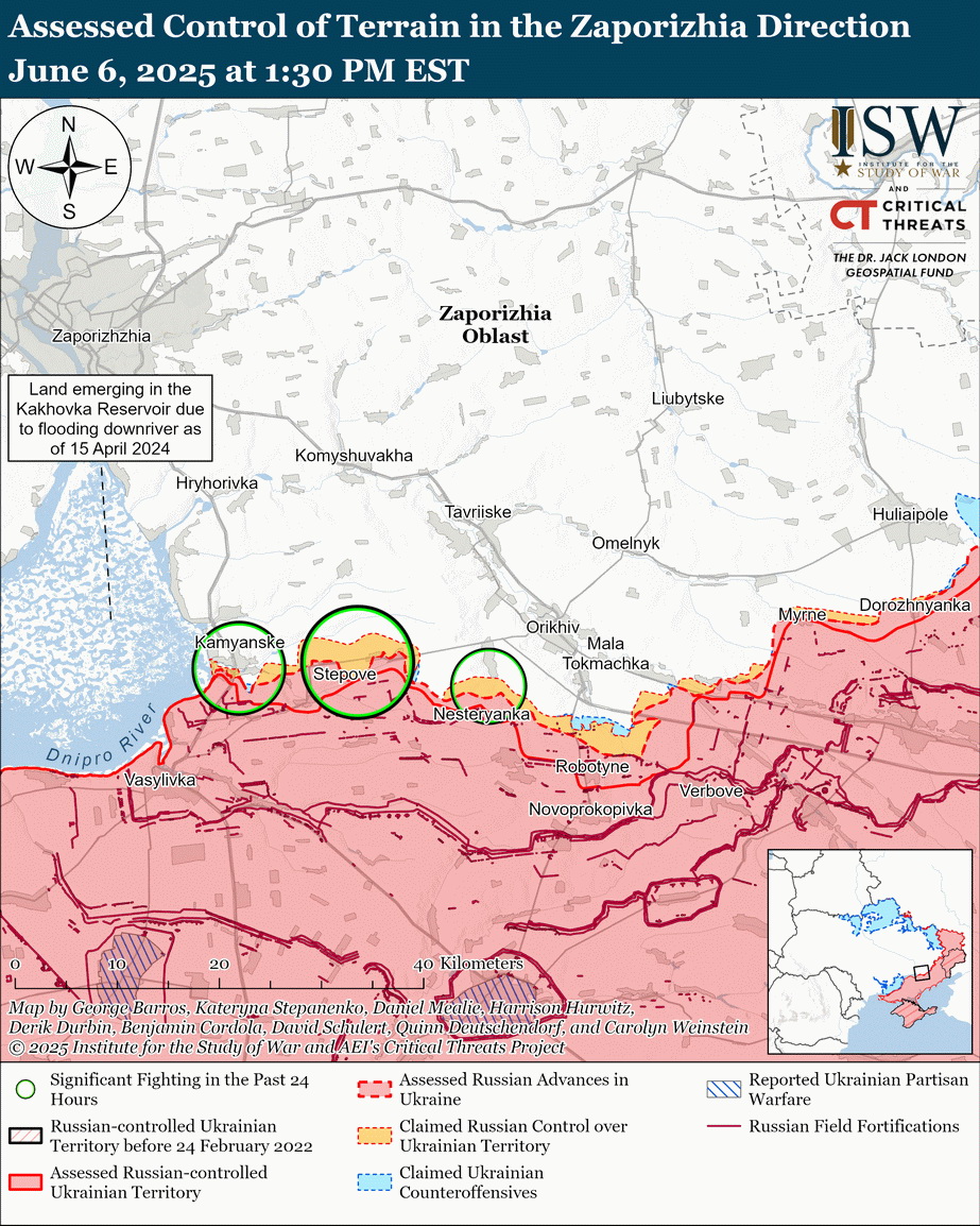 Ситуація в Запорізькій області. Карта: understandingwar.org