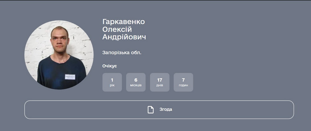 Профиль коллаборанта Алексея Гаркавенко. Скриншот: hochuksvoim.com