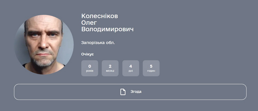 Профиль коллаборанта Олега Колесникова. Скриншот: hochuksvoim.com