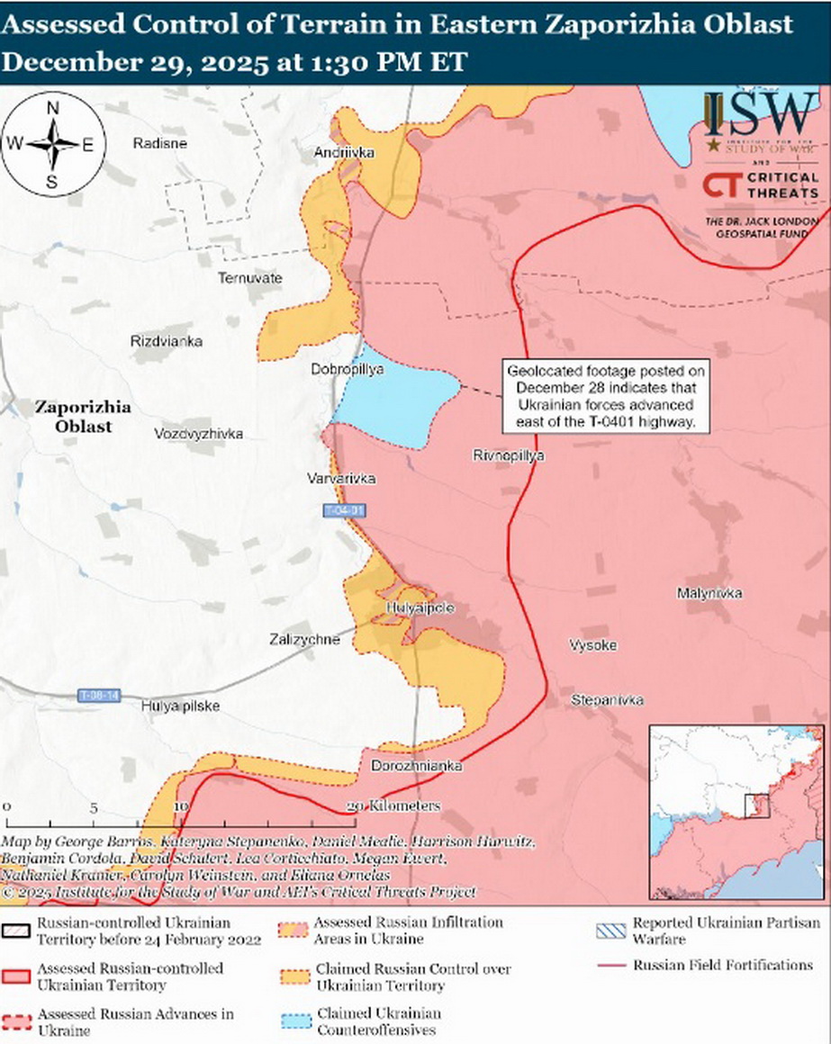 Ситуація на Гуляйпільському напрямку. Карта: understandingwar.org