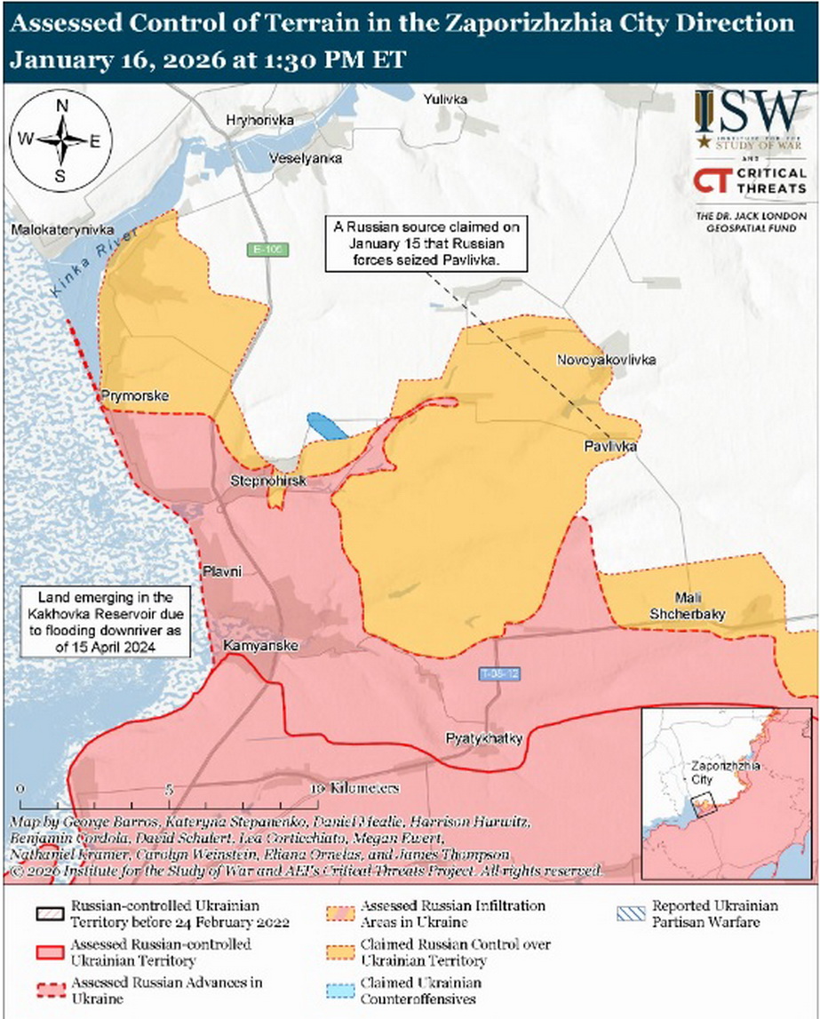 Ситуация на Ореховском направлении. Карта: understandingwar.org