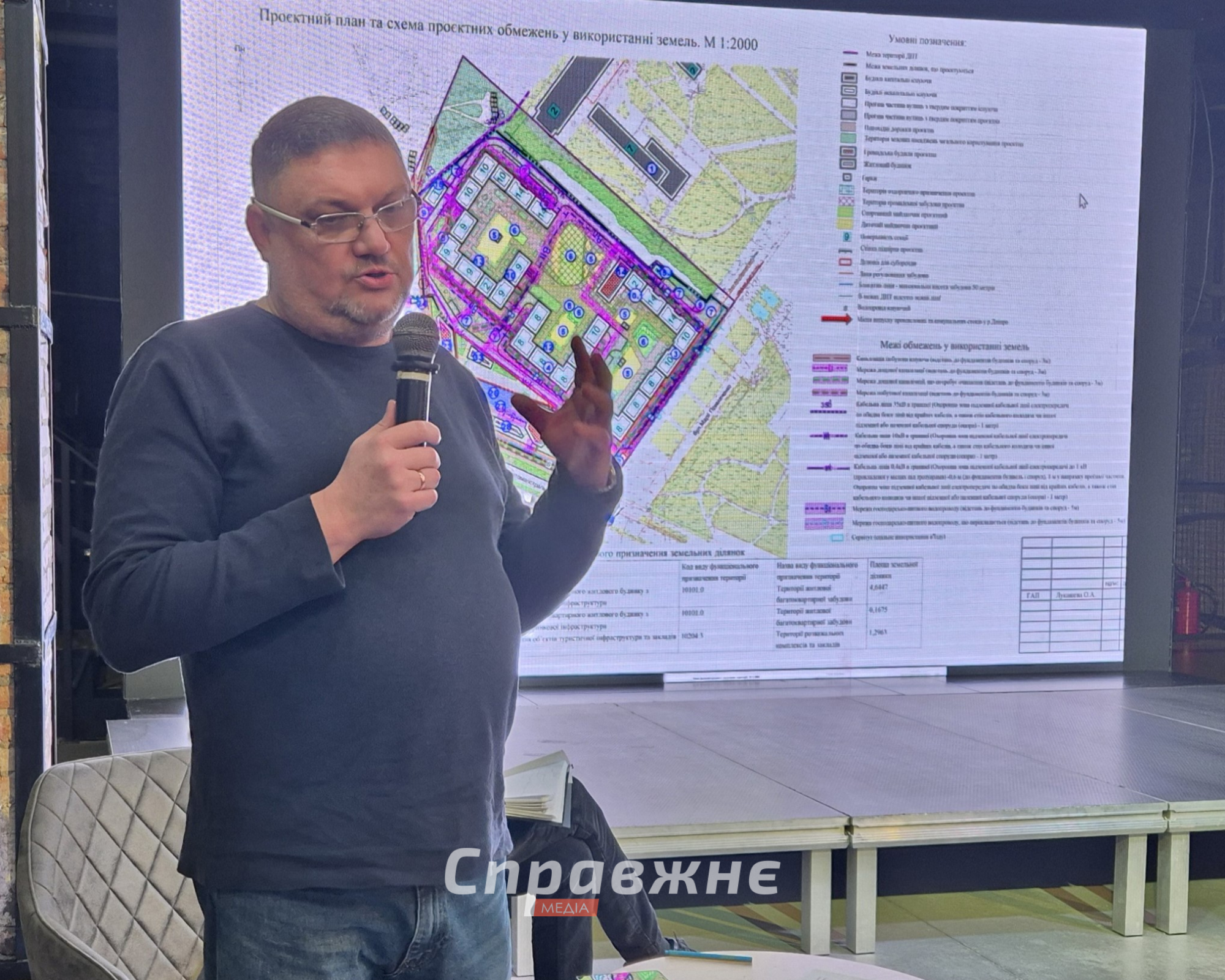 Архітектор Юрій Лукашев презентує проєкт