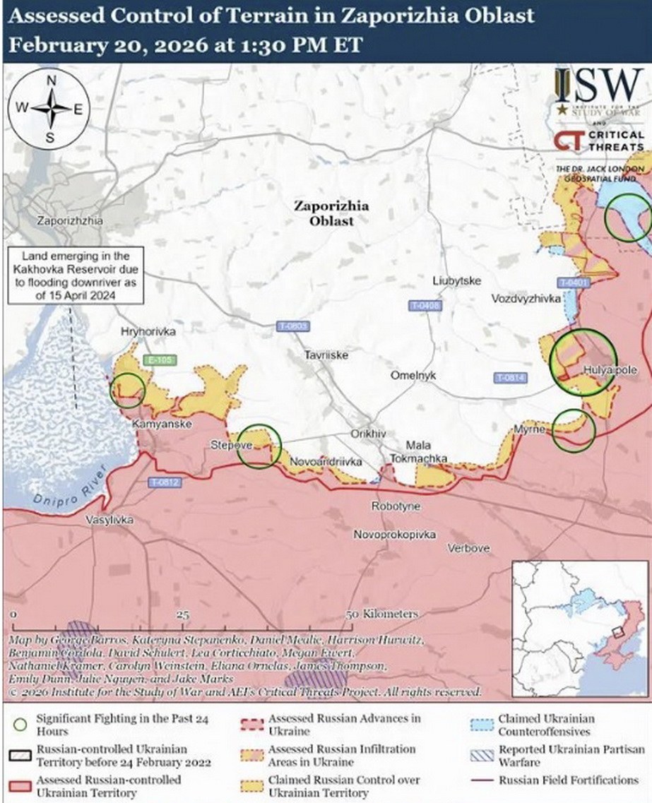 Ситуация в Запорожской области. Карта: understandingwar.org