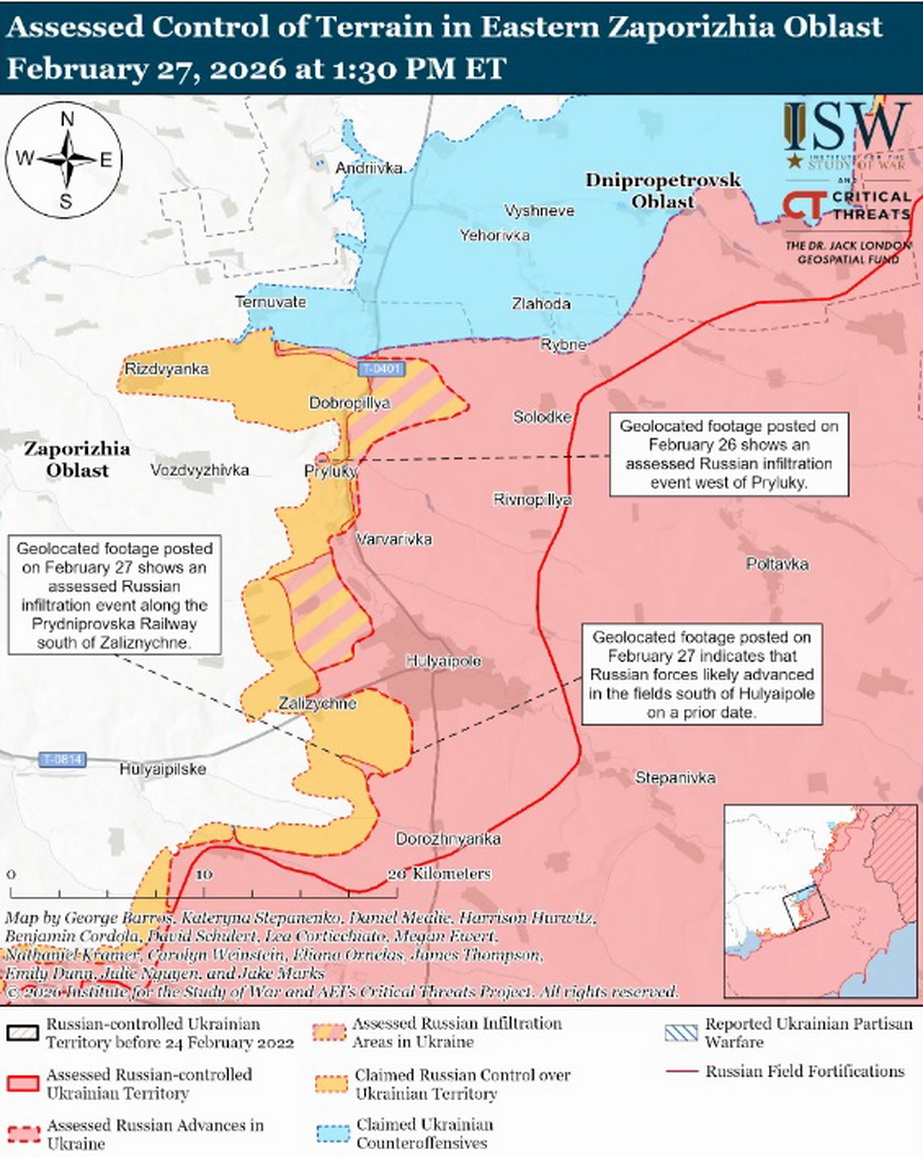 Ситуация на Гуляйпольском направлении. Карта: understandingwar.org