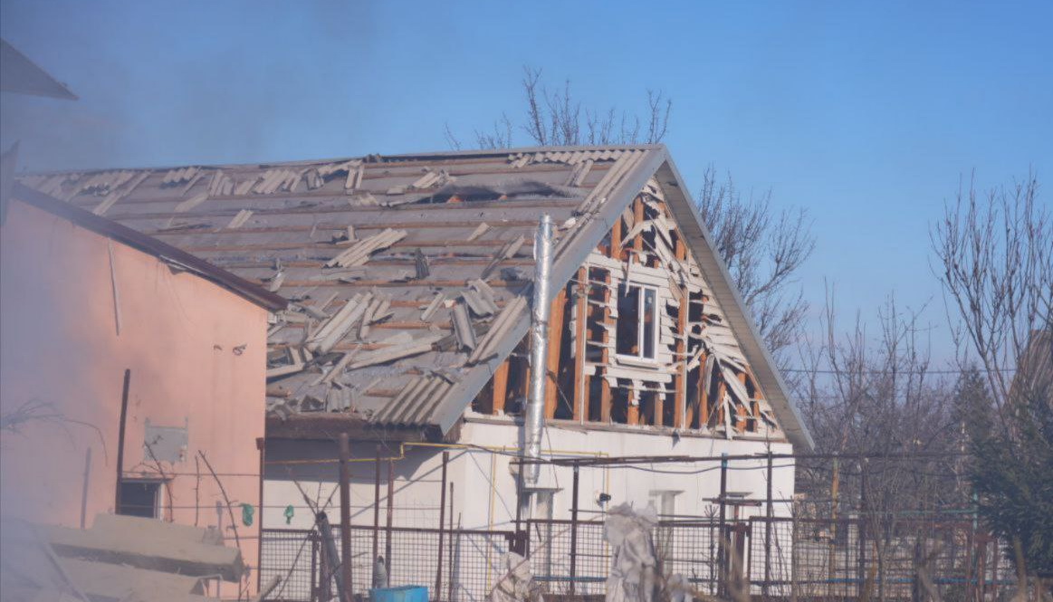 Частично разрушенный дом Безпілотник вибухнув в одному з районів Запоріжжя