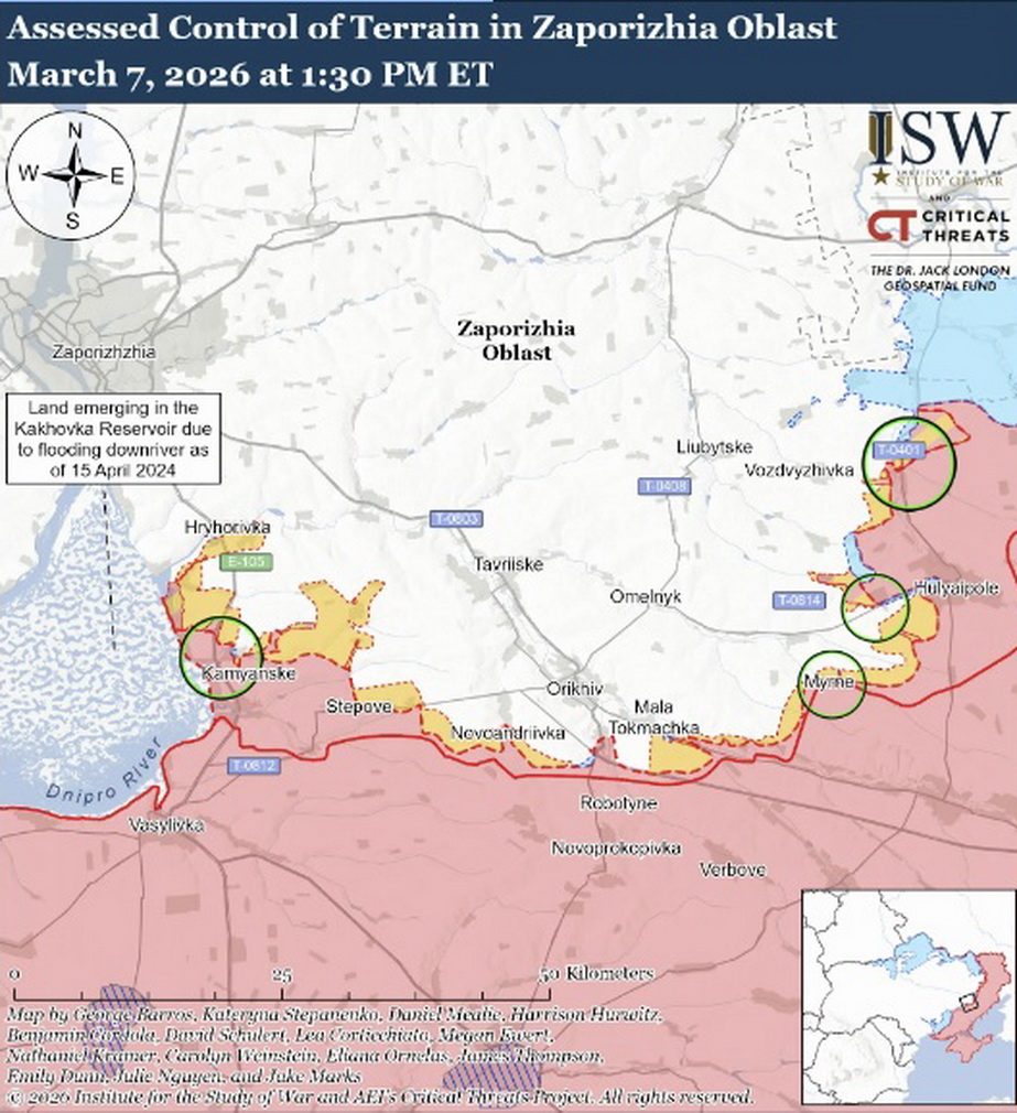 Ситуация в Орховском направлении. Карта: understandingwar.org