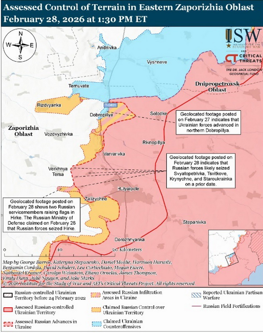 Ситуація на Гуляйпільському напрямку. Карта: understandingwar.org