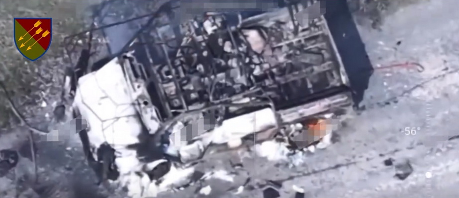 Российская техника догорает под ударами 118 ОМБр. Скриншот: facebook.com/118ombr