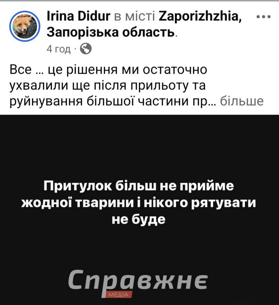 Допис Ірини Дідур