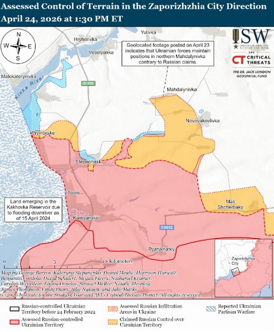 Ситуація в Запорізькій області. Карта: understandingwar.org 