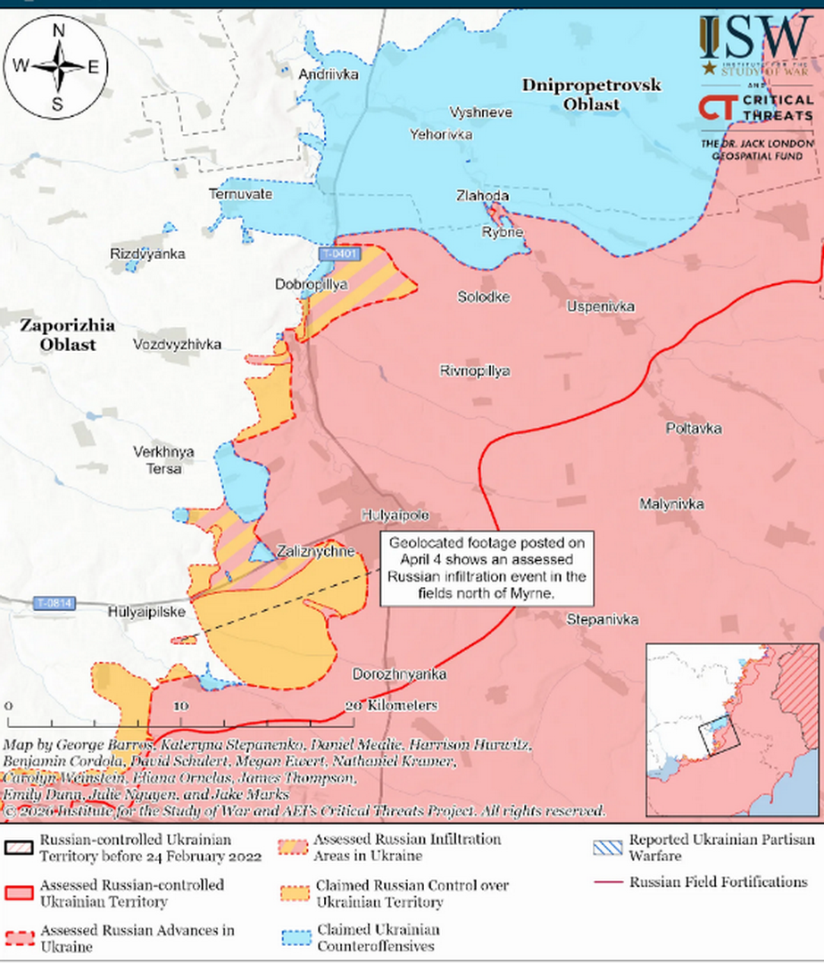 Инфильтрация окупантов. Карта: understandingwar.org