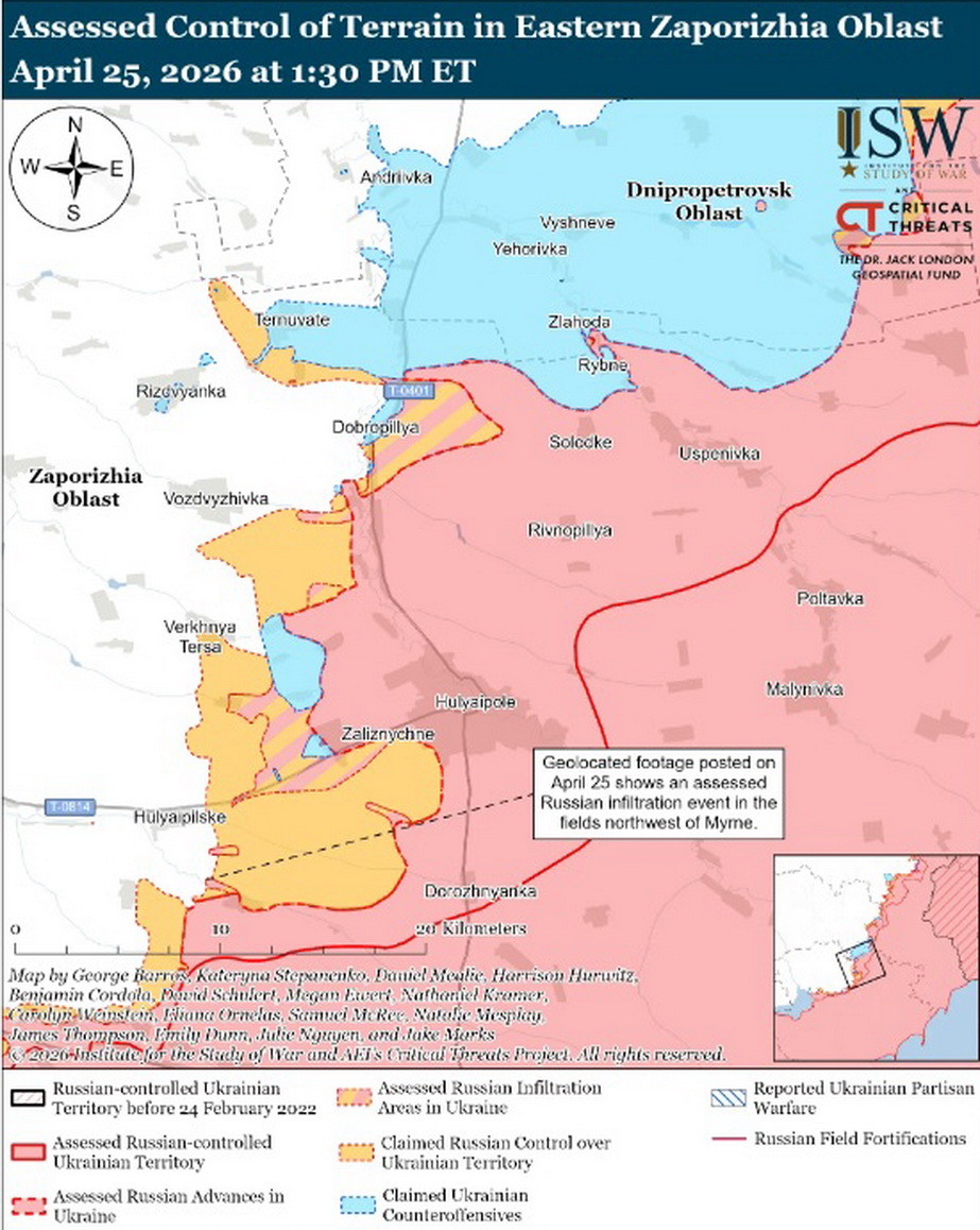 Локация инфильтрации окупантов. Карта: understandingwar.org