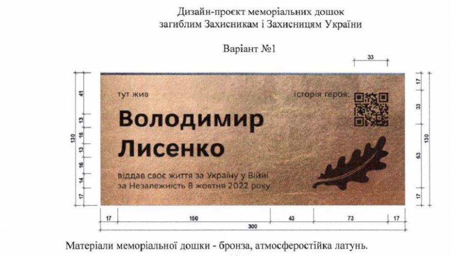 Мемориальные таблички погибшим защитникам будут выглядеть единообразно в Запорожье – решение исполкома