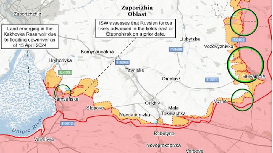 Окупанти просунулися на заході та сході Запорізької області, &ndash; ISW