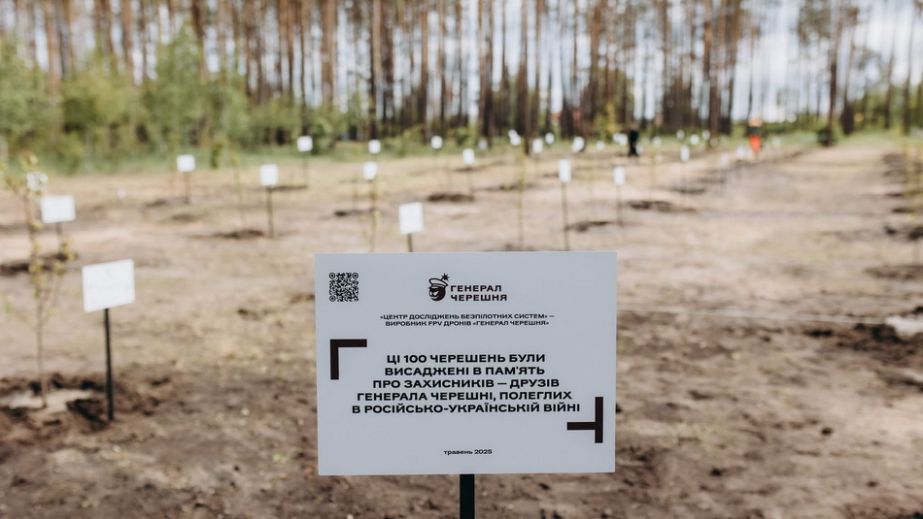 100 деревьев в память о павших защитниках посадила запорожская команда "Генерала Черешни" на Киевщине
