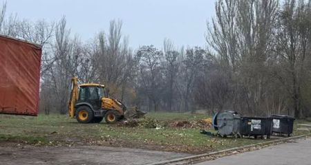Дерева видаляють біля будинків в одному з районів Запоріжжя