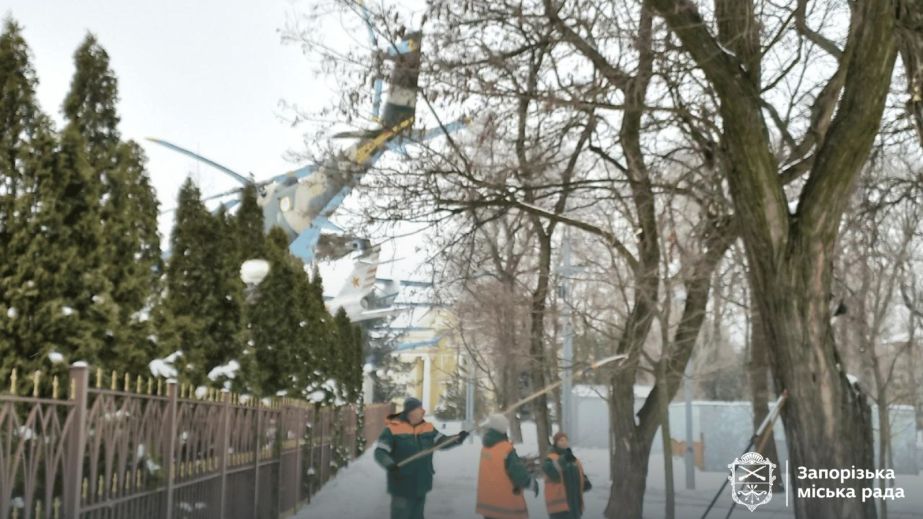 Деревья обрезают в парке в Шевченковском районе Запорожья &ndash; кадры