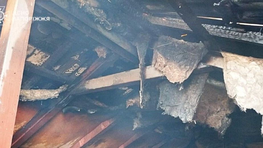 Дрова горіли на приватному подвір'ї після ворожих обстрілів на Запоріжжі