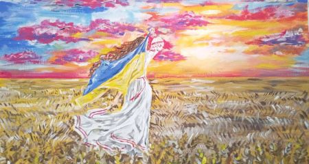 Учні Бердянської художньої школи представили виставку до Дня Соборності