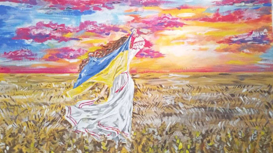 Учні Бердянської художньої школи представили виставку до Дня Соборності