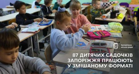 87 запорізьких дитсадків працюють у змішаному форматі