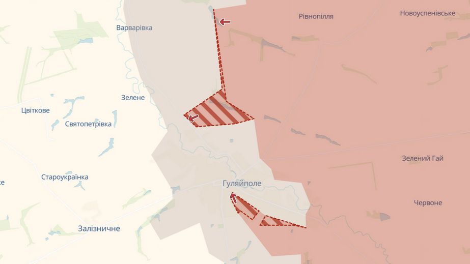 Просування ворога в Гуляйполі та поряд фіксує Deepstate &ndash; карта