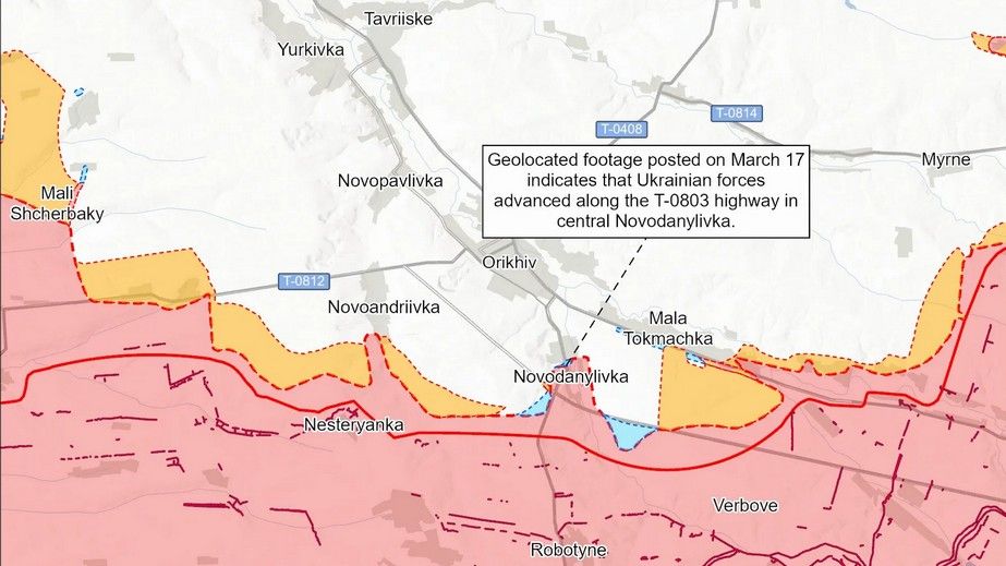 Украинские и российские силы продвинулись на Запорожье &ndash; оценка ISW