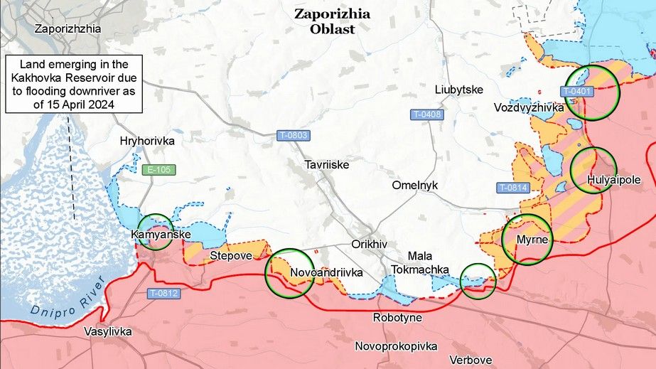 В ISW констатируют отсутствие продвижений войск РФ на Запорожье