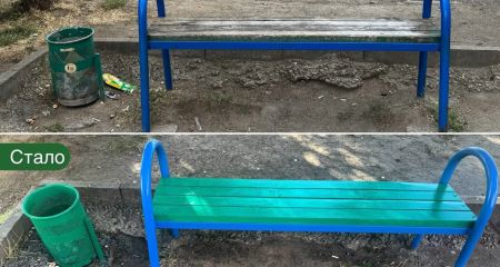 Красят лавки и остановки: в Хортицком районе Запорожья наводят порядок