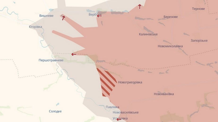 Продвижение врага в Пологовском районе Запорожской области фиксирует DeepState