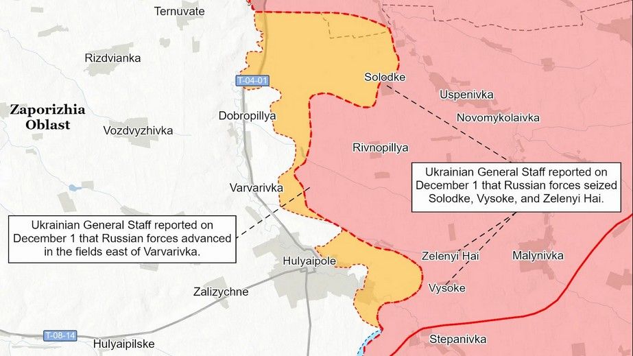 ISW фиксирует изменения на Запорожском фронте – подробности