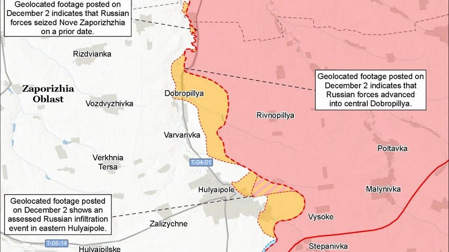 Россияне могли захватить Новое Запорожье и продвинуться в Доброполье, – ISW
