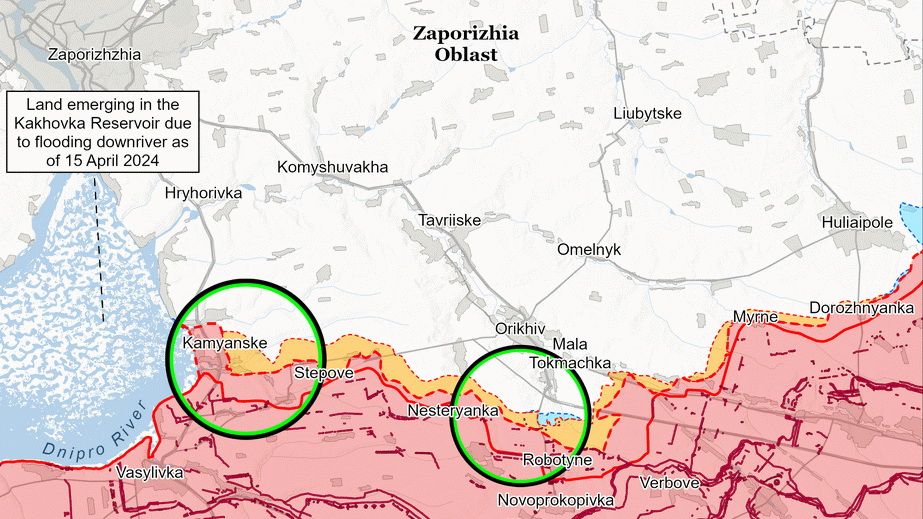 Атаки росіян на Запоріжжі протягом вихідних не мали успіху, – ISW