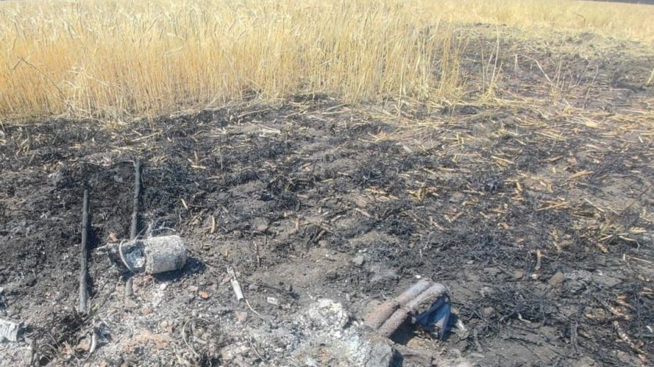 Ячменное поле вспыхнуло на Запорожье из-за вражеских обстрелов
