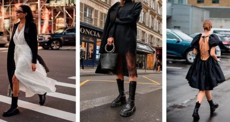 Гранж 2.0: как носить грубые ботинки с романтичными платьями