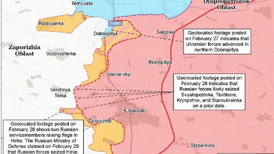 ЗСУ просунулися у Добропіллі, росіяни діють у районі Гіркого, &ndash; ISW про Запоріжжя