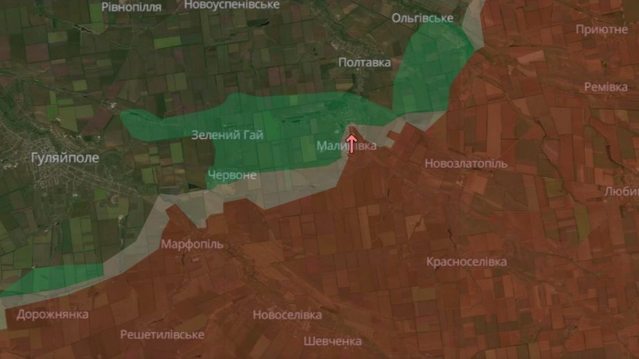Просування ворога в Малинівці на Запоріжжі фіксує DeepState