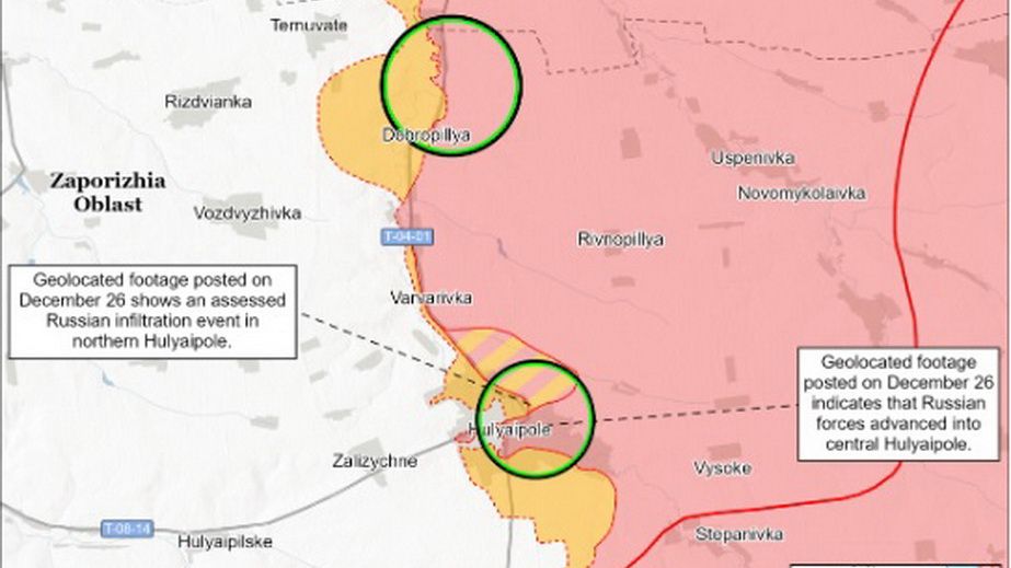 Американські аналітики бачать просування РФ на сході та заході Запорізької області