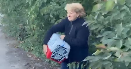 Із котом у переносці й під "ворожим оком": як евакуювали жительку села на Запоріжжі