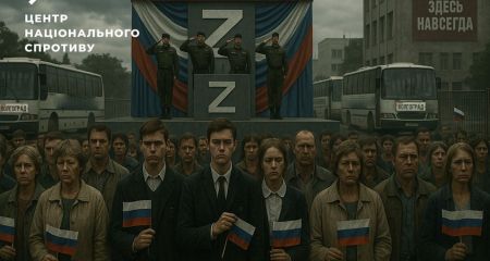 На окупованому Запоріжжі бюджетників і студентів змусили святкувати "день прапора РФ"