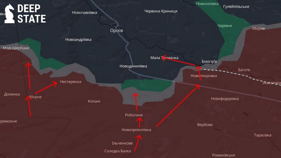 Які цілі механізованого накату ворога на Запоріжжі – оцінка DeepState