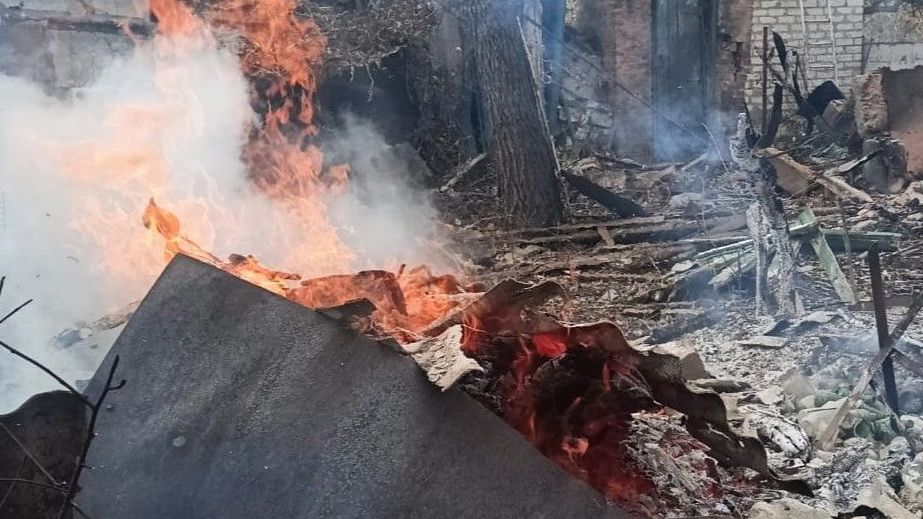 Сараї із дровами палали на Запоріжжі після російських обстрілів – кадри