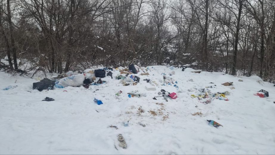 Сміттєзвалище під шаром снігу знайшли у Запорізькому районі