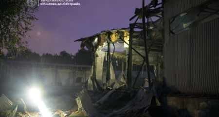 Пожар вспыхнул на предприятии в Запорожье после удара БпЛА
