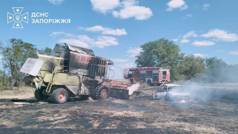 FPV-дрон росіян поцілив у комбайн на Запоріжжі: двоє поранених