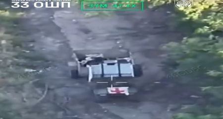 33 ОШП показал видео эвакуации гражданских с помощью наземного робота