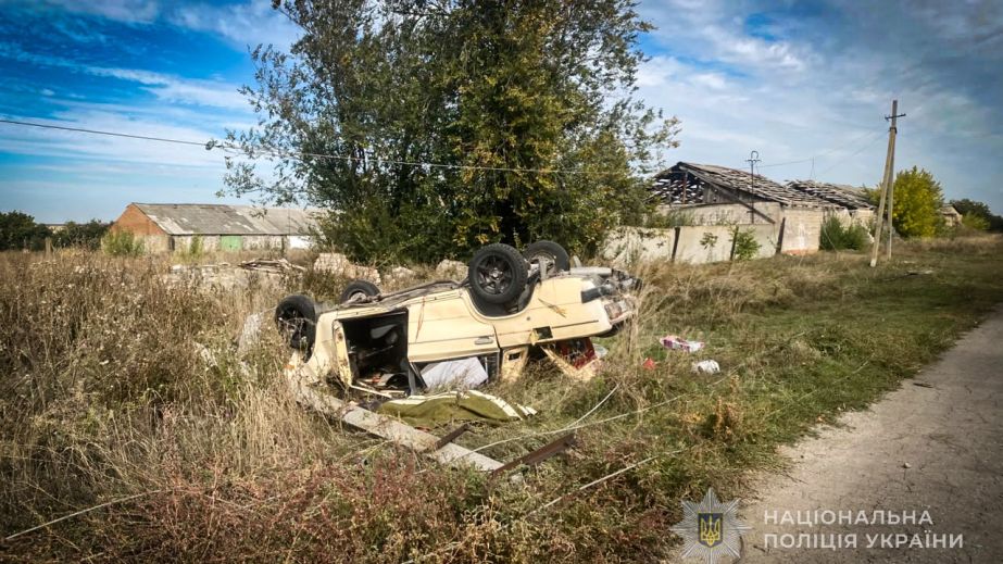 Нетрезвый водитель ВАЗа влетел в электроопору на Запорожье